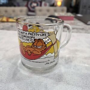 Garfield Comic Glass Mug Vintage McDonalds 1980s
